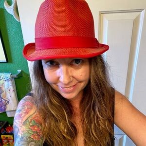 PETER GRIMM RED Fedora Style Hat